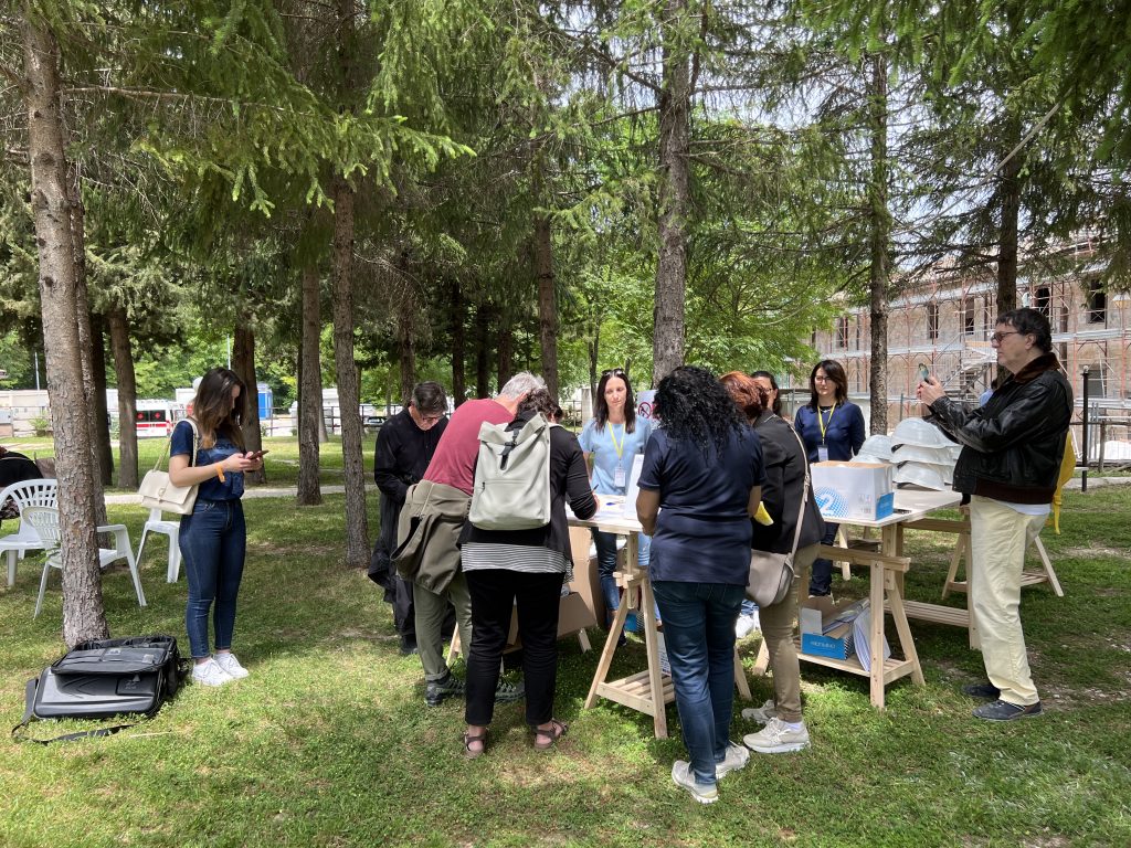 Postazione compilazione feedback a Pieve Torina (MC).